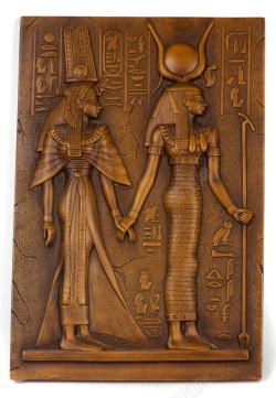 象形文字埃及法老王后雕塑高清图片