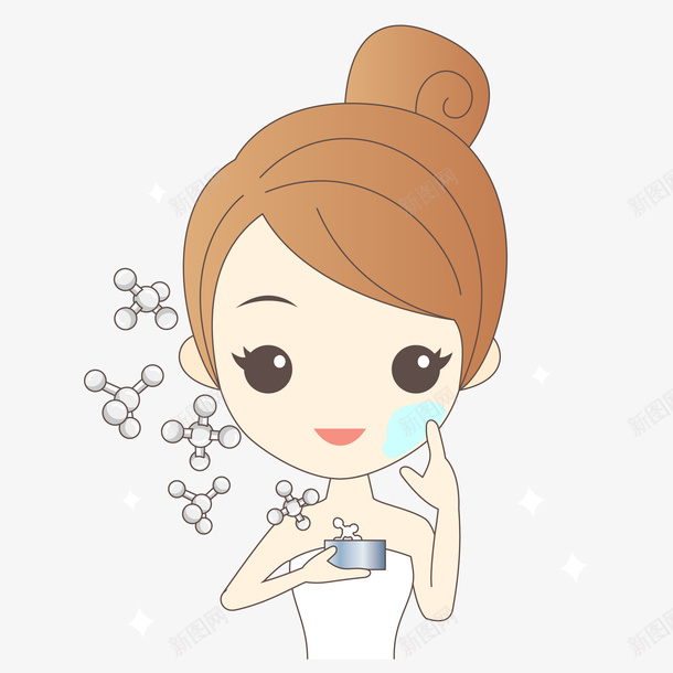 手绘涂抹面霜女生png免抠素材_新图网 https://ixintu.com 保养面霜 免扣Png 化妆品 女生 手绘 护肤 涂抹 清洁 美容 蝴蝶结 面霜