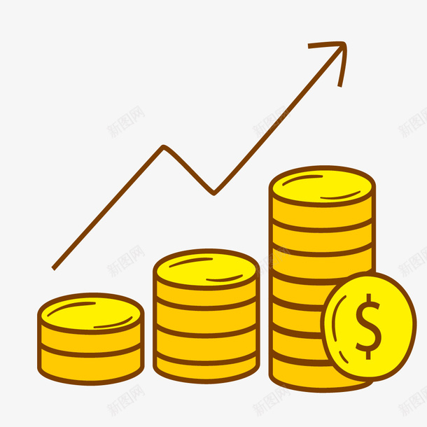 增加的金钱手绘简图png免抠素材_新图网 https://ixintu.com 一摞硬币 上升 上升箭头 增加 手绘图 硬币 金钱 钱币