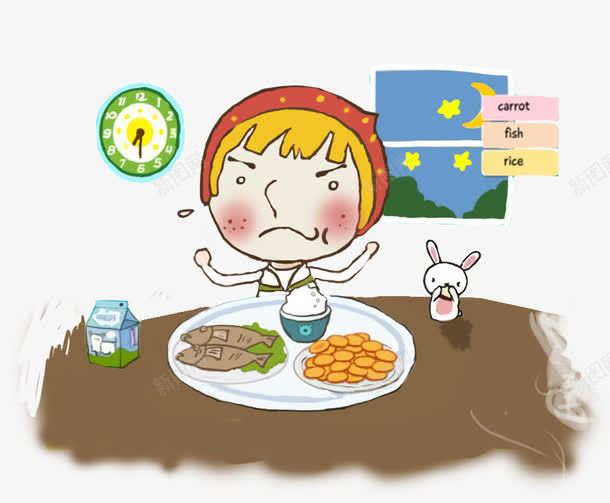 h5卡通人物挑食png免抠素材_新图网 https://ixintu.com h5素材卡通人物挑食 小女孩 暴走漫画