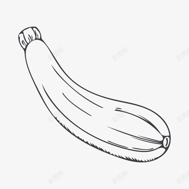 线描西葫芦png免抠素材_新图网 https://ixintu.com 手绘蔬菜 手绘西葫芦 粗线条 线描西葫芦 绘画 蔬菜 西葫芦 黑白西葫芦