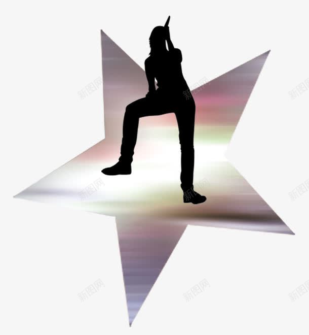 五角星唱歌的女人psd免抠素材_新图网 https://ixintu.com KTV素材 五角星 唱歌女人 装饰图案