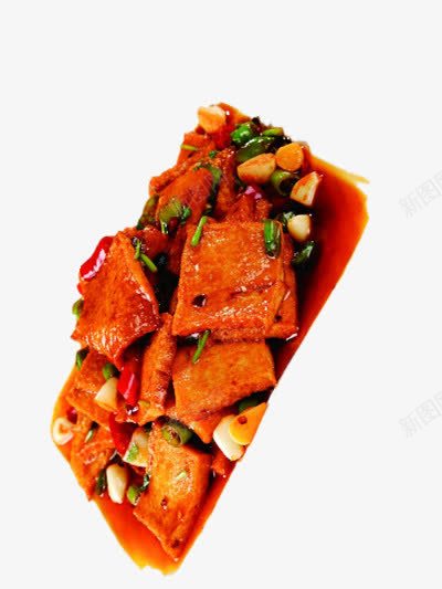 美味千页豆腐png免抠素材_新图网 https://ixintu.com 美食 葱花 豆腐 黄色