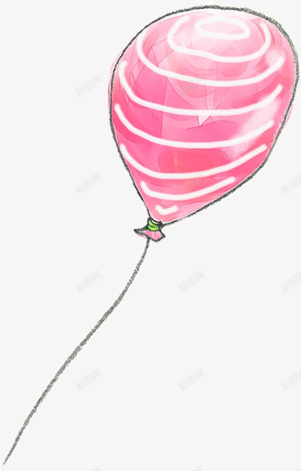 手绘粉色气球背景png免抠素材_新图网 https://ixintu.com 气球 粉色 背景