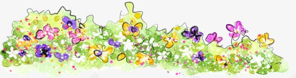 手绘春天梦幻草地花朵png免抠素材_新图网 https://ixintu.com 春天 梦幻 花朵 草地