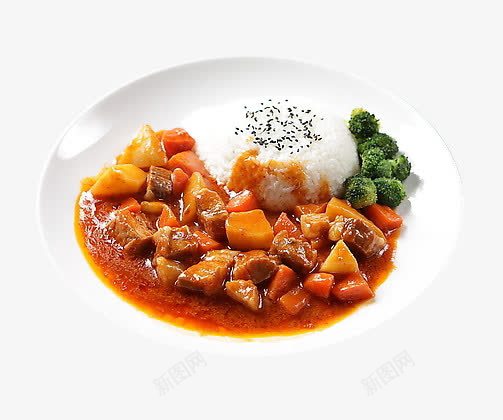 红烧土豆胡萝卜牛肉饭png免抠素材_新图网 https://ixintu.com 土豆 土豆炖牛肉 牛肉饭 米饭 红烧牛肉饭 胡萝卜 西蓝花 酱汁
