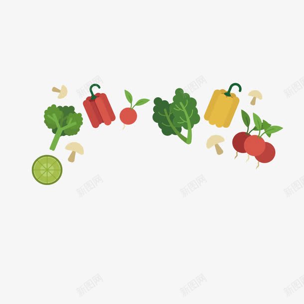 美食蔬菜水果卡通png免抠素材_新图网 https://ixintu.com 美食广告png 美食广场 美食蔬菜水果卡通 青菜辣椒香菇蘑菇蔬菜 餐饮广告海报png