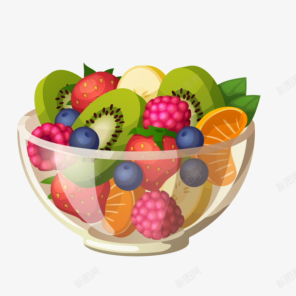 水果沙拉食物矢量图ai免抠素材_新图网 https://ixintu.com 健康 减肥 天猫吃货节 素食 维生素 营养 食物 矢量图