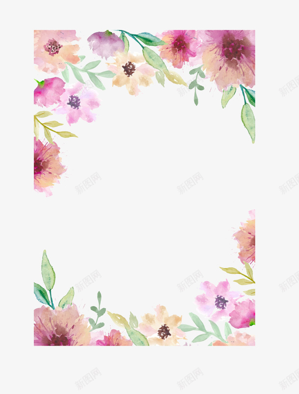 多彩美丽春季花朵框架png免抠素材_新图网 https://ixintu.com 春天 春季 春日 水彩植物 自然 花朵框架 边框纹理 鲜花