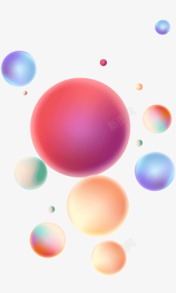 多彩多彩立体渐变悬浮球高清图片