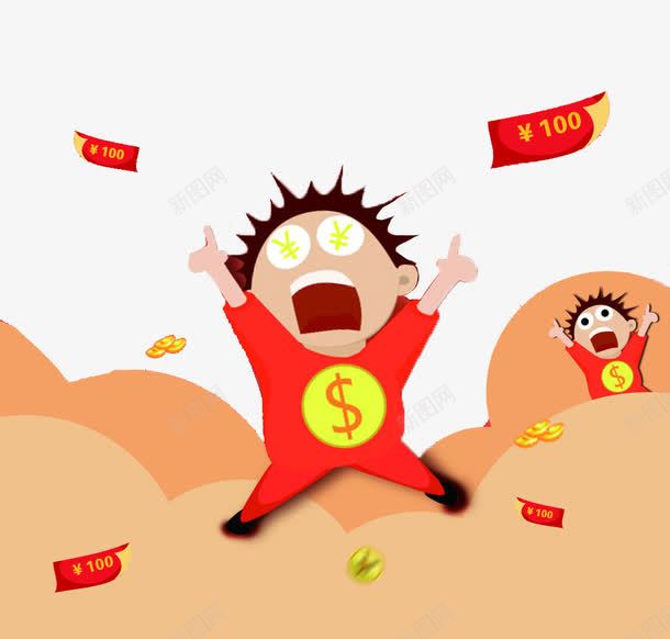 红包金币png免抠素材_新图网 https://ixintu.com 人物 促销 卡通 活动 红包 红包金币 金币 金钱 钱币