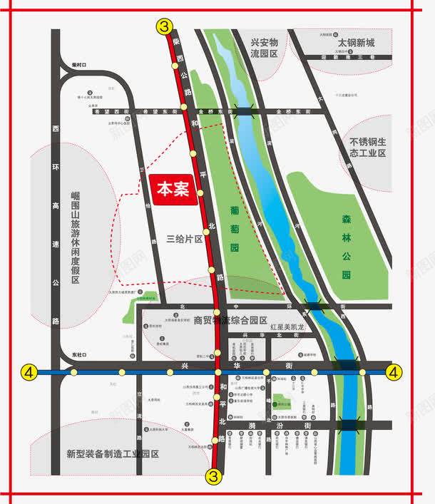 楼盘区位图png免抠素材_新图网 https://ixintu.com 区位图 城市规划 城市规划图 房地产 楼盘 矢量素材