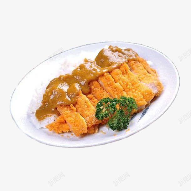 咖喱鸡排饭鸡肉png免抠素材_新图网 https://ixintu.com 主食 咖喱酱汁 咖喱鸡排饭 拌饭 白米饭 美味 美食 鸡肉