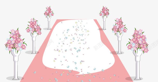 婚礼场景png免抠素材_新图网 https://ixintu.com 婚礼场景 婚礼花柱 小碎纸 花柱