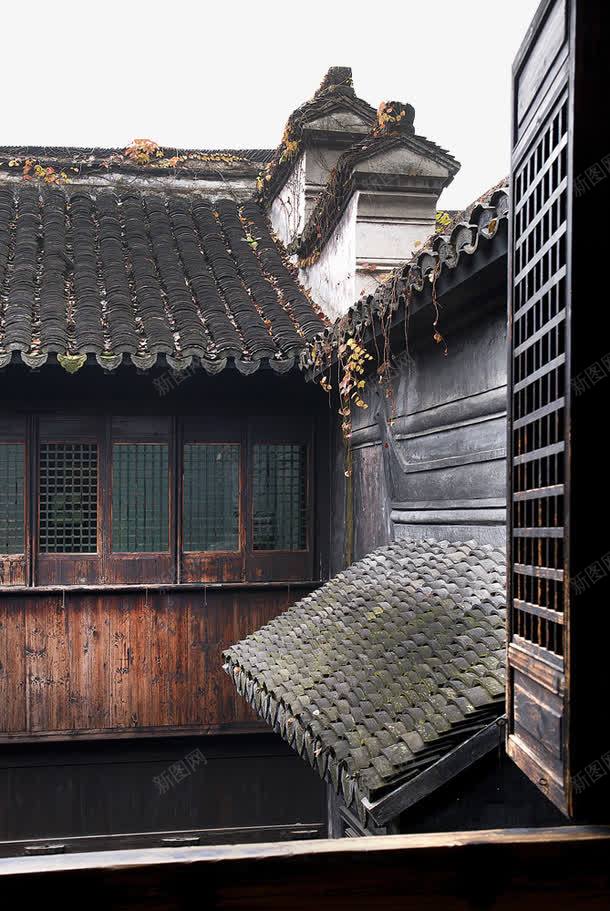 江南水乡屋顶一角png免抠素材_新图网 https://ixintu.com 历史感 古镇 古风建筑 屋檐 水乡 江南风 老房子 黑色瓦房