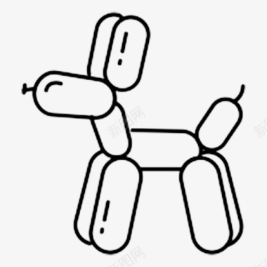 小狗气球简笔画图标图标