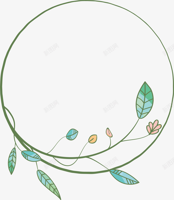 绿色春季植物框架png免抠素材_新图网 https://ixintu.com 春天 春季 春日 植物框架 绿化 自然 草环 草藤
