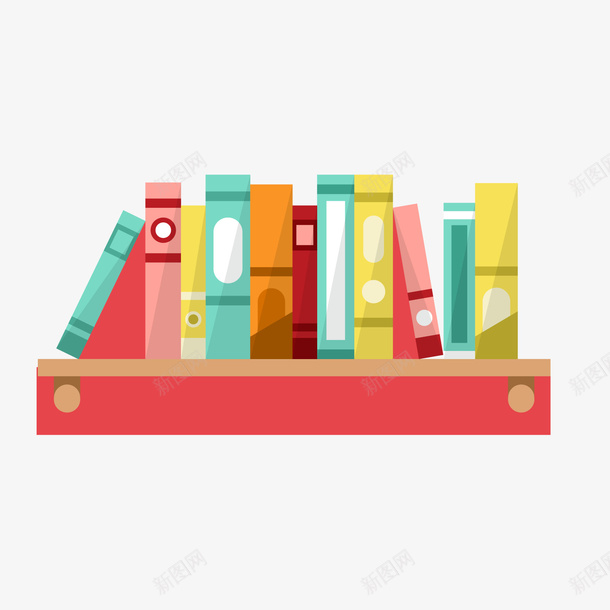 彩色世界图书日书架书籍png免抠素材_新图网 https://ixintu.com 卡通书 图书 彩色书本 背景装饰 读书日