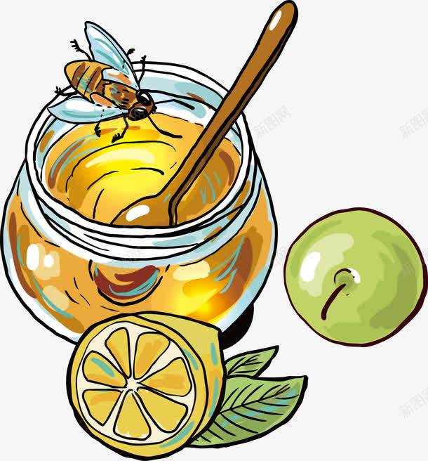 手绘各色各样美食蜂蜜水果png免抠素材_新图网 https://ixintu.com 图形 感兴趣 手绘 早餐 水果 糕点 美食 蛋糕 蜂蜜 零食 食品 饼干