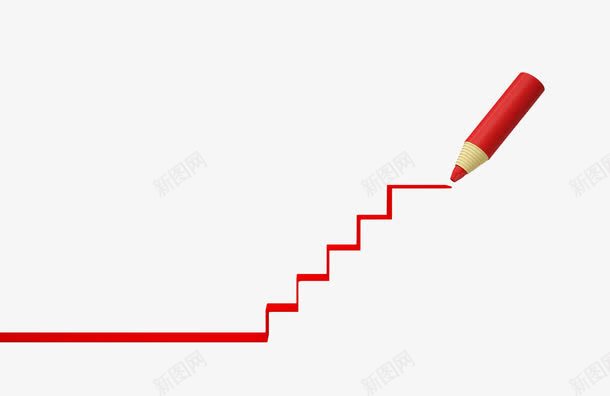 手绘红线台阶png免抠素材_新图网 https://ixintu.com 上楼下梯 下楼 台阶 工具 年会台阶 建筑 手绘 楼梯 画笔 红线 走 阶梯