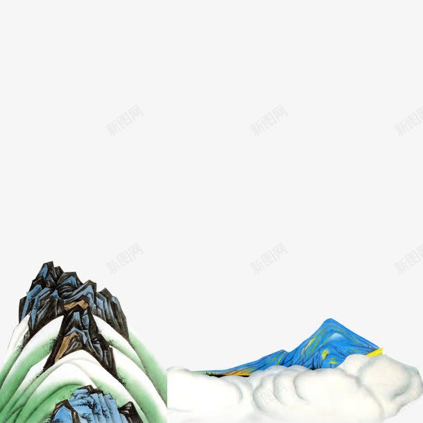 山水画psd免抠素材_新图网 https://ixintu.com 山水 山水画 风光无限 风景