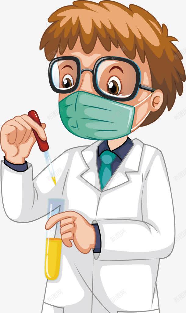 戴着口罩做实验的人png免抠素材_新图网 https://ixintu.com 做实验 医学实验 实验员 戴口罩 矢量png 科学实验 科学家