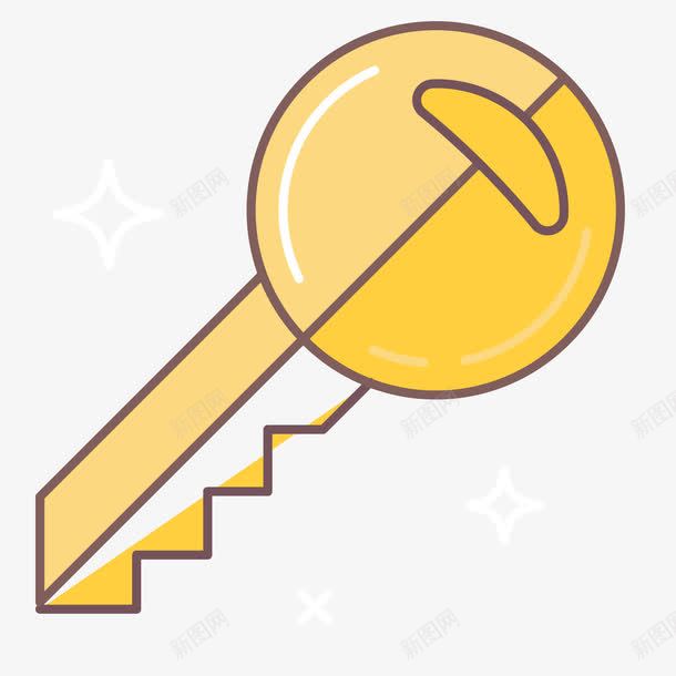 扁平化钥匙图标png_新图网 https://ixintu.com UI图标 扁平化UI 扁平化钥匙 手机图标 游戏UI 界面UI 网页UI