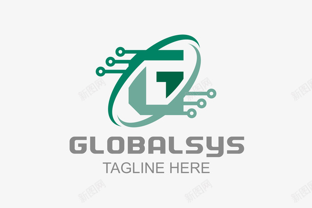 绿色的字母logo矢量图图标ai_新图网 https://ixintu.com logo 墨绿色 字母G 数据 电子 简约 精美 设计感 矢量图