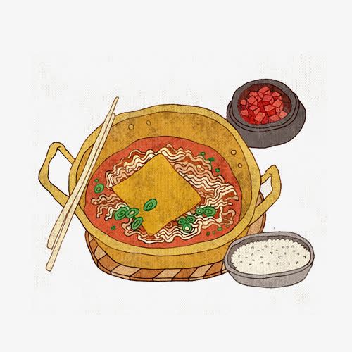 部队火锅手绘画片png免抠素材_新图网 https://ixintu.com 手绘美食 拉面 火锅 萝卜丁 部队火锅