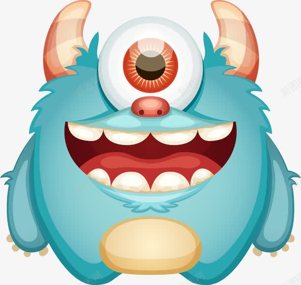 时尚卡通蓝色怪兽png免抠素材_新图网 https://ixintu.com 动物园 卡片边框邀请函 国外创意动物 时尚卡通 海报 海报素材 背景 背景素材 蓝色怪兽设计