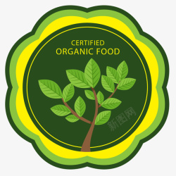 绿色健康食品绿色有机植物标标签矢量图图标高清图片