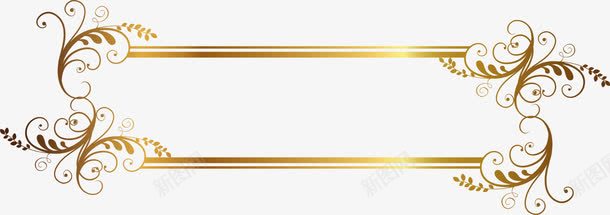 奢华金色边框png免抠素材_新图网 https://ixintu.com 唯美边框 奢华边框 小清新 金色光晕 金色藤蔓 金色边框