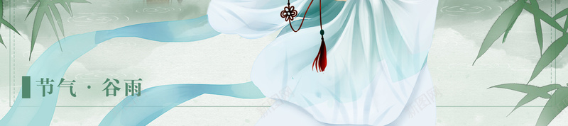 古风美人海报背景图psd设计背景_新图网 https://ixintu.com 古代美人 手绘背景 插画 泛舟 竹叶 飘叶