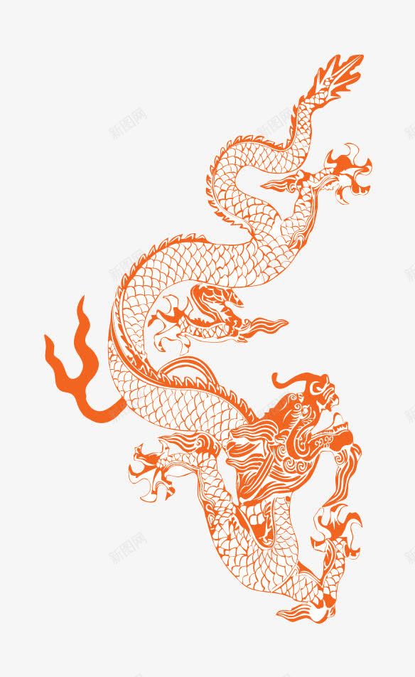单色描边龙元素png免抠素材_新图网 https://ixintu.com 中国龙 单色 吉祥 描边 装饰图案 龙