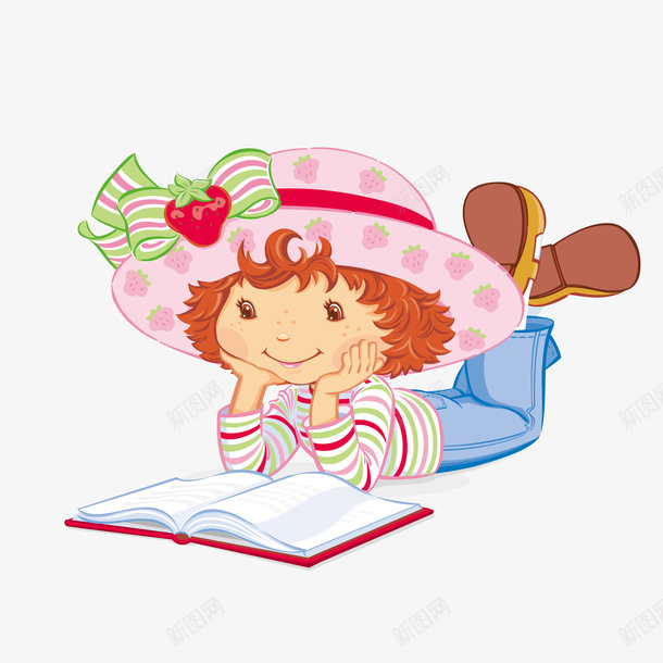 看书的女孩png免抠素材_新图网 https://ixintu.com 女孩 学校 小学生 开学啦 教育 看书