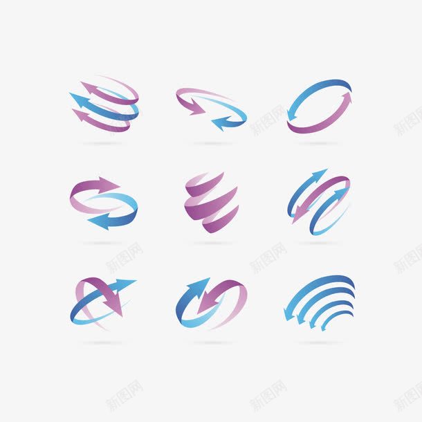 彩色旋转箭头矢量图ai免抠素材_新图网 https://ixintu.com 旋转箭头 漩涡水彩 矢量图 矢量箭头 箭头