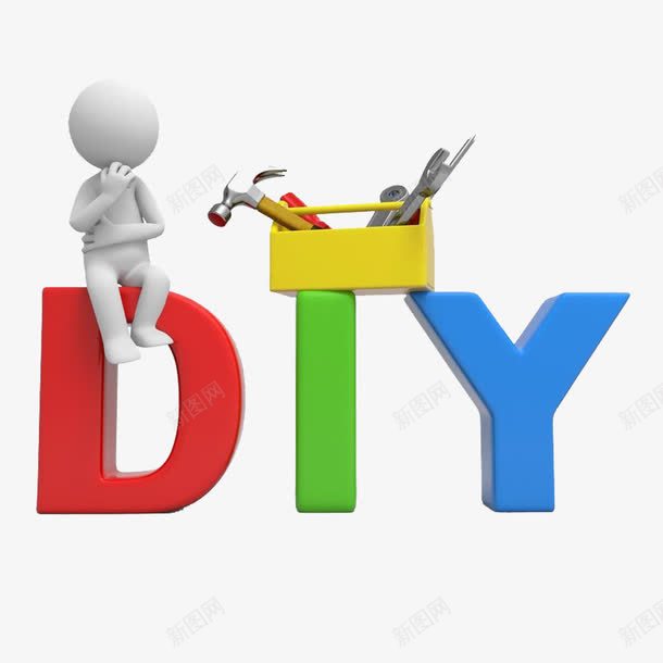 PPT立体3D小人png免抠素材_新图网 https://ixintu.com PPT元素 工具 红色 绿色 英文字母 蓝色