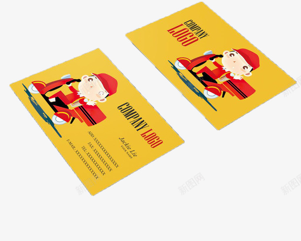 卡通名片模板样式png_新图网 https://ixintu.com 卡通手绘 宣传 广告 快递名片 快递员 装饰