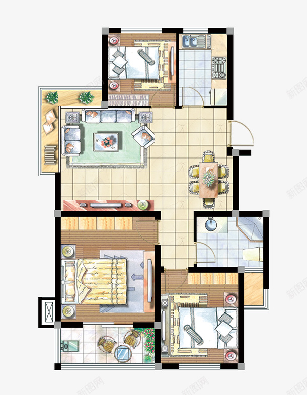 家居家装平面户型图png免抠素材_新图网 https://ixintu.com 室内布置 家居 家装 户型图 户型图设计 房间平面图 手绘平面图 手绘户型图