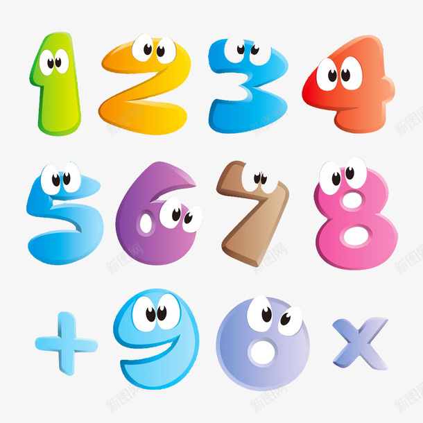 可爱的卡通数字图psd免抠素材_新图网 https://ixintu.com 儿童识字 卡通 卡通数字 小孩识字 彩色数字 数字 数字早教 有趣 海报设计 看图识字