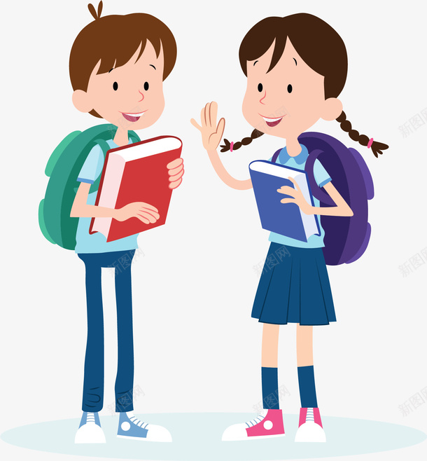 新生开学季见面问好矢量图ai免抠素材_新图网 https://ixintu.com 同学见面 开学季 新同学 矢量png 见面问好 问好 矢量图
