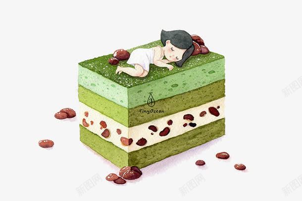 手绘小点心png免抠素材_新图网 https://ixintu.com 下午茶 手绘抹茶蛋糕 点心 甜点 饮食点心