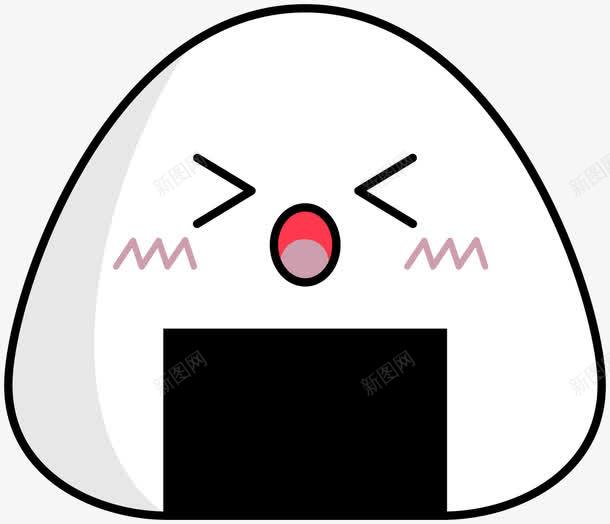 可爱三角饭团表情png免抠素材_新图网 https://ixintu.com 三角饭团 寿司 紫菜 表情 食物