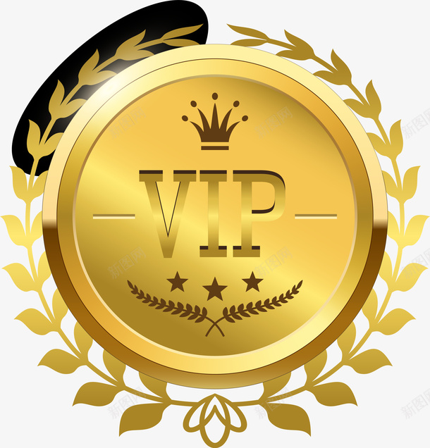 稻穗vip奖牌png免抠素材_新图网 https://ixintu.com VIP 免抠PNG 勋章 奖牌 徽章 稻穗 装饰图案 金色 闪耀