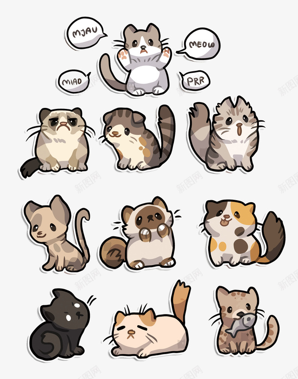 萌猫矢量图eps免抠素材_新图网 https://ixintu.com PNG图片 PNG图片素材 PNG素材 PNG素材免费 PNG素材免费下载 卡通 可爱 猫咪 萌 矢量图
