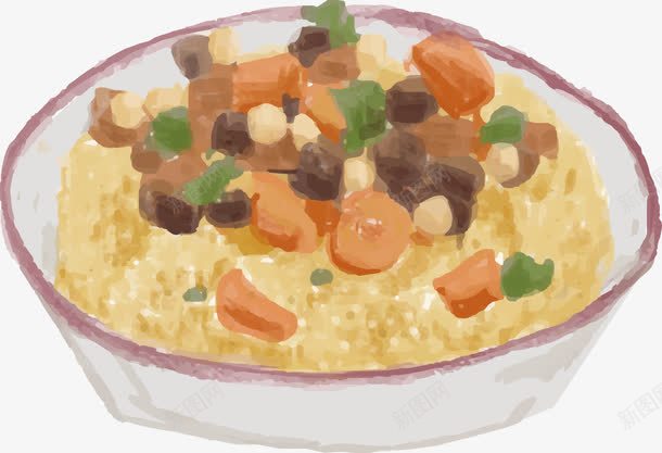 水彩煲仔饭png免抠素材_新图网 https://ixintu.com 不同地方的美食 中国地域美食 南方美食 大米饭 小鸡炖蘑菇 手绘美食 砂锅饭 蘑菇饭