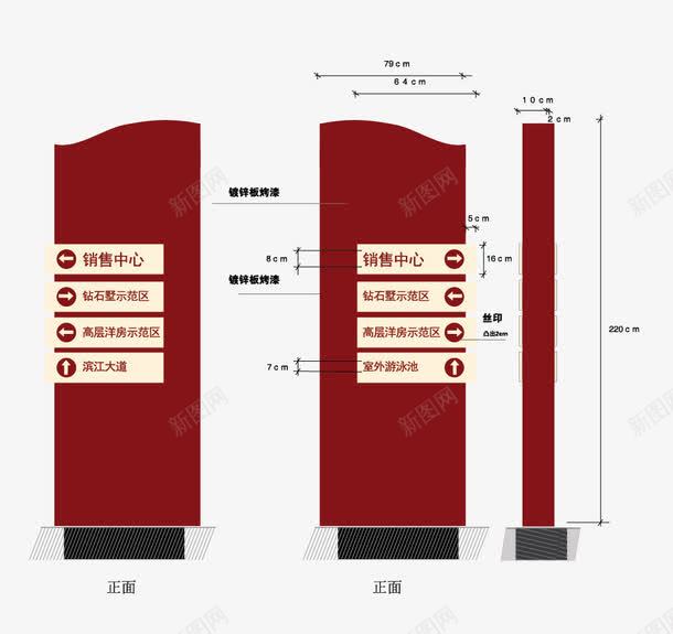 别墅大气导视牌png免抠素材_新图网 https://ixintu.com vi 企业VIS 企业形象 商务中心 房地产 文化艺术 视觉识别系统