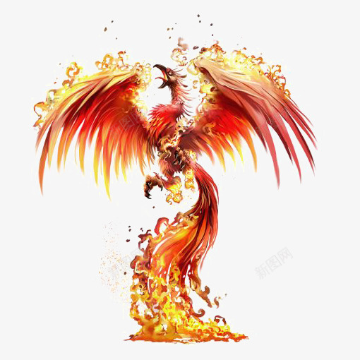 水彩凤凰png免抠素材_新图网 https://ixintu.com 中国风 凤凰免扣PNG 凤凰插画 水墨凤凰 红凤凰 金色凤凰