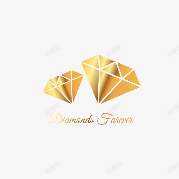 金色的LOGO图标png_新图网 https://ixintu.com 三克拉钻石 三角形 价值 尊贵 昂贵 艺术字 金色 钻石 钻石矢量图片 高清