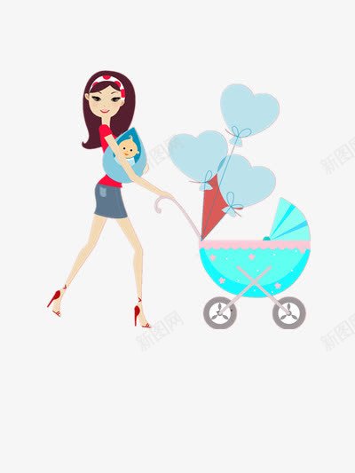 辣妈png免抠素材_新图网 https://ixintu.com 儿童车 卡通时尚女郎 女装 手绘 手绘时尚美女 摩登 摩登周 摩登女郎 时尚 时尚女郎 时尚女郎免抠 时尚女郎插画 时尚美女 辣妈 高跟鞋